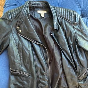 Women’s black leather jacket